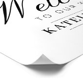 elegant zwarte kalligrafie welkom trouwbord poster (Hoek)