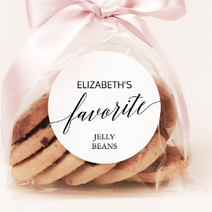 Elegant zwarte kalligrafie Zijn en haar favoriete. Ronde Sticker