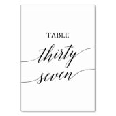 Elegant zwarte kalligrafietnummer 37 kaart (Achterkant)