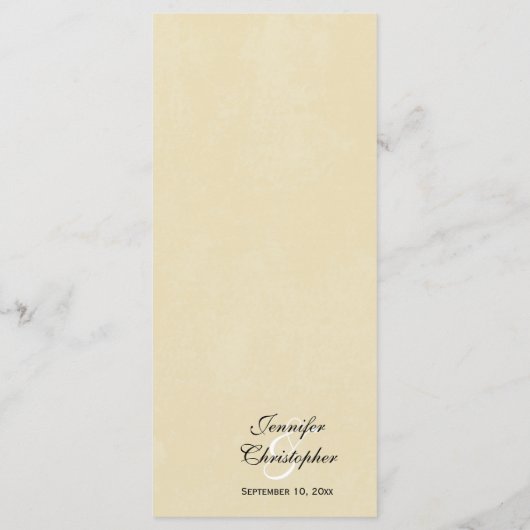 Elegant zwarte kant aangepast huwelijksmenu menu (Achterkant)