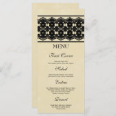 Elegant zwarte kant aangepast huwelijksmenu menu (Voorkant / Achterkant)