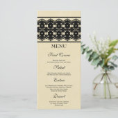 Elegant zwarte kant aangepast huwelijksmenu menu (Staand voorkant)