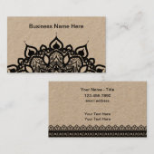 Elegant zwarte kant grafische Visitekaartjes (Voorkant / Achterkant)