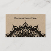 Elegant zwarte kant grafische Visitekaartjes (Voorkant)