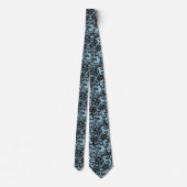 Elegant Zwarte Kant Op Blauwe Achtergrond Stropdas (Achterkant)