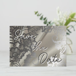 Elegant Zwarte Kant  Save The Date
