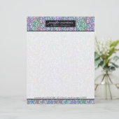Elegant zwarte kleurrijke Paarse glitter & Sparkle Gepersonaliseerd Briefhoofd (Staand voorkant)