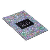 Elegant zwarte kleurrijke Paarse glitter & Sparkle Notitieboek (Rechterzijde)