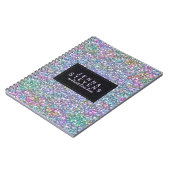 Elegant zwarte kleurrijke Paarse glitter & Sparkle Notitieboek (Linkerzijde)