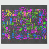 Elegant zwarte koolstofvezel - afdrukachtergrond cadeaupapier (Vlak)