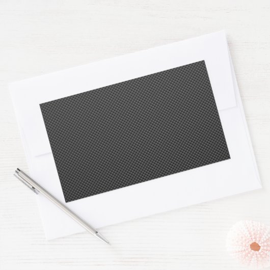 Elegant zwarte koolstofvezel - afdrukachtergrond rechthoekige sticker (Envelop)