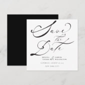 Elegant Zwarte Krachtige Calligrafie Scriptie Brui Save The Date (Voorkant / Achterkant)