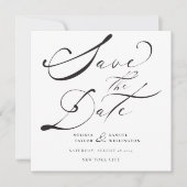 Elegant Zwarte Krachtige Calligrafie Scriptie Brui Save The Date (Voorkant)