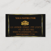 Elegant zwarte moderne goudbloem visitekaartje (Achterkant)