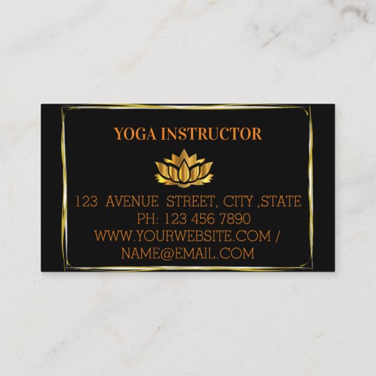 Elegant zwarte moderne goudbloem visitekaartje (Achterkant)