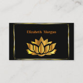 Elegant zwarte moderne goudbloem visitekaartje (Voorkant)