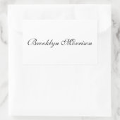 Elegant zwarte monogram tekst van het douanemanusc rechthoekige sticker (Tas)