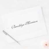 Elegant zwarte monogram tekst van het douanemanusc rechthoekige sticker (Envelop)