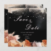 Elegant zwarte Oranje inktkleur slaat de datum op Kaart (Voorkant / Achterkant)