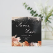 Elegant zwarte Oranje inktkleur slaat de datum op Kaart (Staand voorkant)