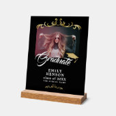 Elegant Zwarte Ornamenten Afstudeerder Afstuderen  Acryl Bord (Hoek)