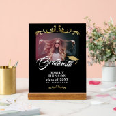 Elegant Zwarte Ornamenten Afstudeerder Afstuderen  Acryl Bord (Huwelijk)