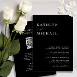 Elegant zwarte QR-code in één moderne bruiloft Kaart<br><div class="desc">Elegant Donkerzwart Modern Typografie QR Code Alles In Een Minimalistische Bruiloft Uitnodiging Kaart. Vier uw speciale dag met deze elegante en mooie bruiloft uitnodigingskaart om uw speciale gelegenheid te verfraaien. Alle teksten zijn vooraf voor u geregeld om gemakkelijk en snel te personaliseren met uw eigen gegevens. Als u verdere aanpassing...</div>