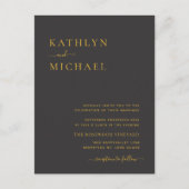 Elegant zwarte QR-code in één moderne bruiloft Uitnodiging Briefkaart (Voorkant)