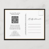 Elegant zwarte QR-code in één moderne bruiloft Uitnodiging Briefkaart (Achterkant)