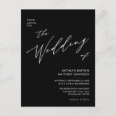 Elegant zwarte QR-code in één moderne bruiloft Uitnodiging Briefkaart (Voorkant)