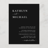 Elegant zwarte QR-code in één moderne bruiloft Uitnodiging Briefkaart (Voorkant)