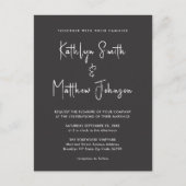 Elegant zwarte QR-code in één moderne bruiloft Uitnodiging Briefkaart (Voorkant)