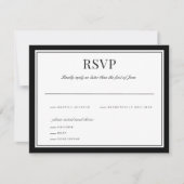 Elegant zwarte rand | Weddenschapssenkaart Bedankkaart (Voorkant)