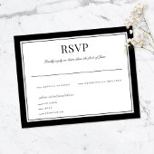 Elegant zwarte rand | Weddenschapssenkaart Bedankkaart