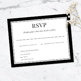 Elegant zwarte rand | Weddenschapssenkaart Bedankkaart