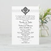 Elegant zwarte  repetitie Inbeluitnodiging Kaart (Staand voorkant)