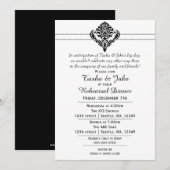 Elegant zwarte  repetitie Inbeluitnodiging Kaart (Voorkant / Achterkant)