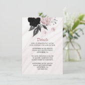 Elegant zwarte roze bloemen — detail informatiekaartje (Staand voorkant)