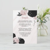 Elegant zwarte roze bloemen — Specificaties Informatiekaartje (Staand voorkant)