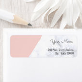 Elegant zwarte roze en wit marmer baby shower etiket (Insitu)