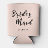 Elegant zwarte roze en zwarte bruidsmeisje blikjeskoeler (Voorkant)