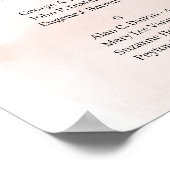 Elegant zwarte roze florale alfabetische zitplaats poster (Hoek)