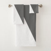 Elegant zwarte roze & grijze geometrische driehoek bad handdoek (Insitu)