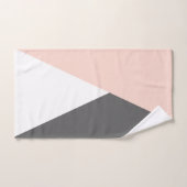 Elegant zwarte roze & grijze geometrische driehoek bad handdoek (Handdoek)