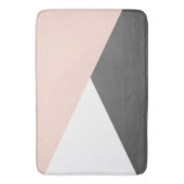 Elegant zwarte roze & grijze geometrische driehoek badmat (Voorkant Verticaal)
