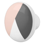 Elegant zwarte roze & grijze geometrische driehoek keramische knop (Rechts)
