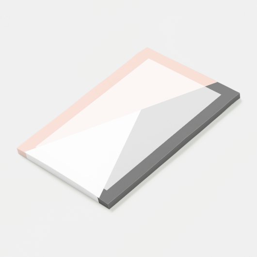 Elegant zwarte roze & grijze geometrische driehoek post-it® notes (Schuin)