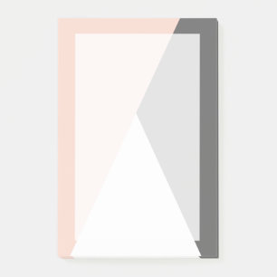 Elegant zwarte roze & grijze geometrische driehoek post-it® notes