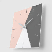 Elegant zwarte roze & grijze geometrische driehoek vierkante klok (Hoek)