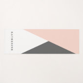 Elegant zwarte roze & grijze geometrische driehoek yogamat (Voorkant (horizontaal))